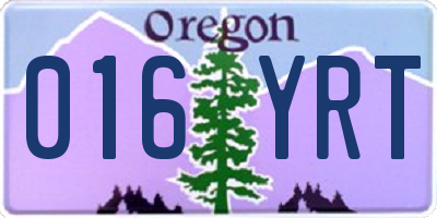 OR license plate 016YRT