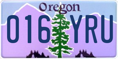 OR license plate 016YRU