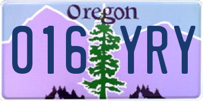 OR license plate 016YRY