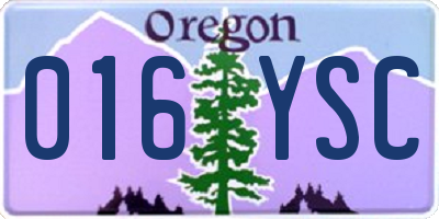 OR license plate 016YSC