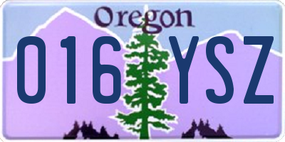 OR license plate 016YSZ