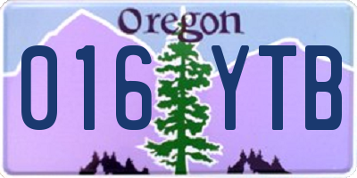OR license plate 016YTB