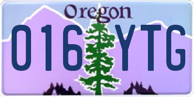 OR license plate 016YTG