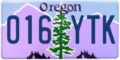 OR license plate 016YTK