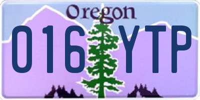 OR license plate 016YTP