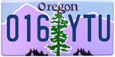 OR license plate 016YTU