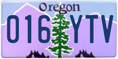 OR license plate 016YTV