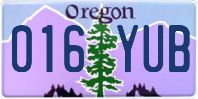 OR license plate 016YUB