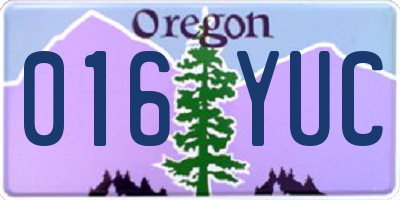 OR license plate 016YUC