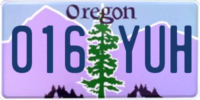 OR license plate 016YUH