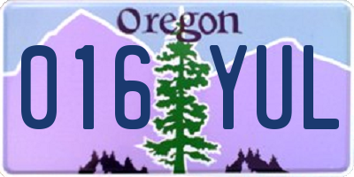 OR license plate 016YUL