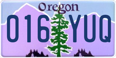 OR license plate 016YUQ