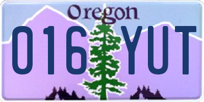 OR license plate 016YUT