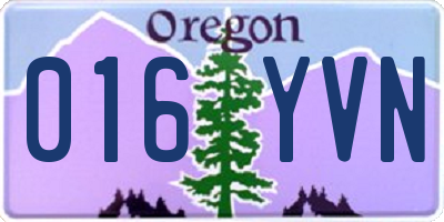 OR license plate 016YVN