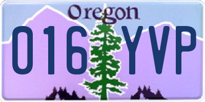 OR license plate 016YVP