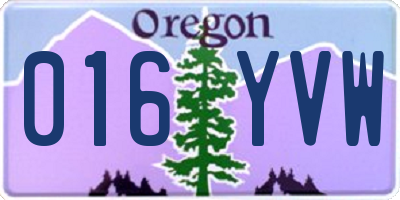 OR license plate 016YVW