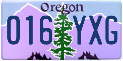 OR license plate 016YXG