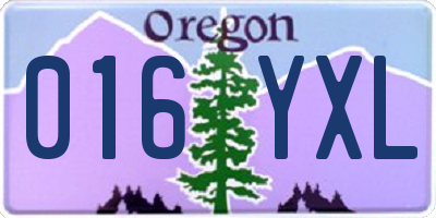 OR license plate 016YXL