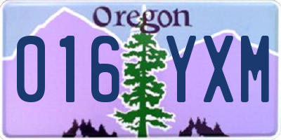 OR license plate 016YXM