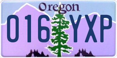 OR license plate 016YXP