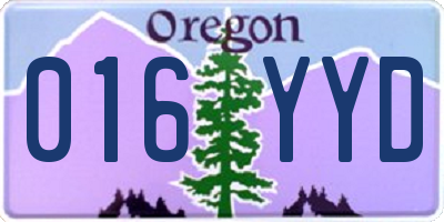 OR license plate 016YYD