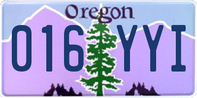 OR license plate 016YYI