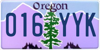 OR license plate 016YYK