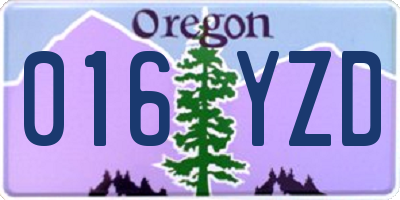 OR license plate 016YZD