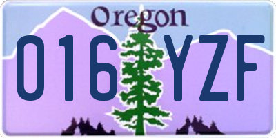 OR license plate 016YZF