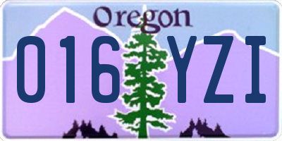 OR license plate 016YZI