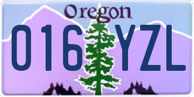 OR license plate 016YZL