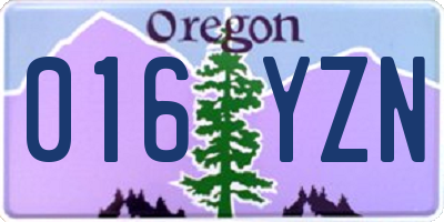 OR license plate 016YZN