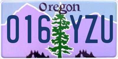 OR license plate 016YZU