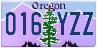OR license plate 016YZZ