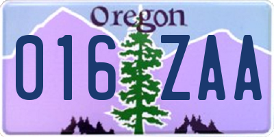 OR license plate 016ZAA