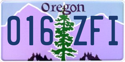 OR license plate 016ZFI