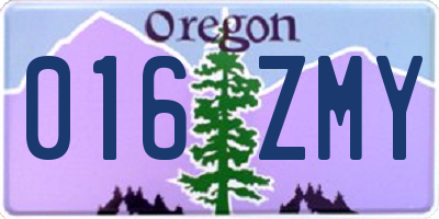 OR license plate 016ZMY