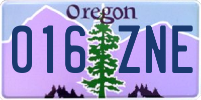 OR license plate 016ZNE
