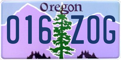 OR license plate 016ZOG