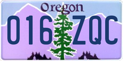 OR license plate 016ZQC