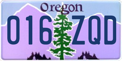 OR license plate 016ZQD