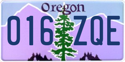 OR license plate 016ZQE