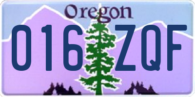 OR license plate 016ZQF