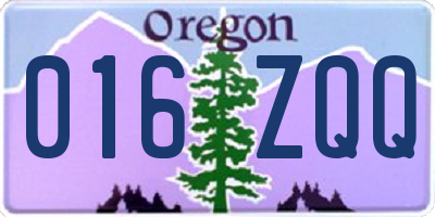 OR license plate 016ZQQ