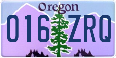 OR license plate 016ZRQ