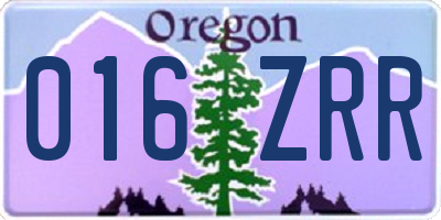 OR license plate 016ZRR