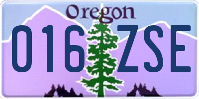OR license plate 016ZSE