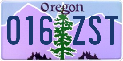 OR license plate 016ZST