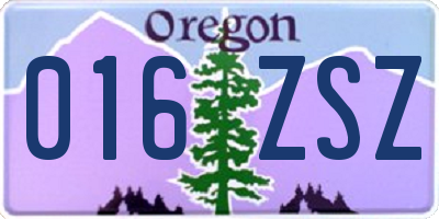 OR license plate 016ZSZ