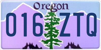 OR license plate 016ZTQ
